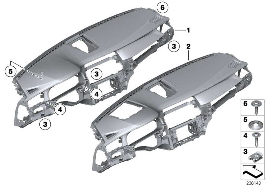 Diagram Trim panel dashboard for your BMW