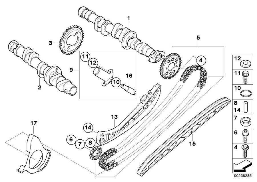 Diagram CAMSHAFT, CAMSHAFT GEAR, TIMING CHAIN for your 2010 BMW G450X   