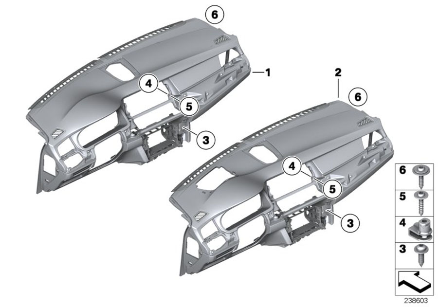 Diagram Trim panel dashboard for your BMW