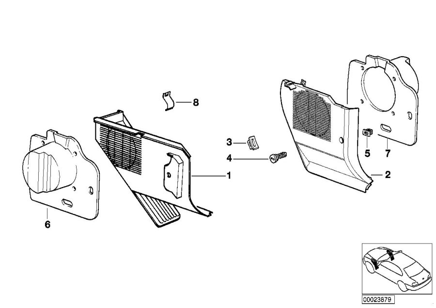 Diagram Trim panel leg room for your BMW