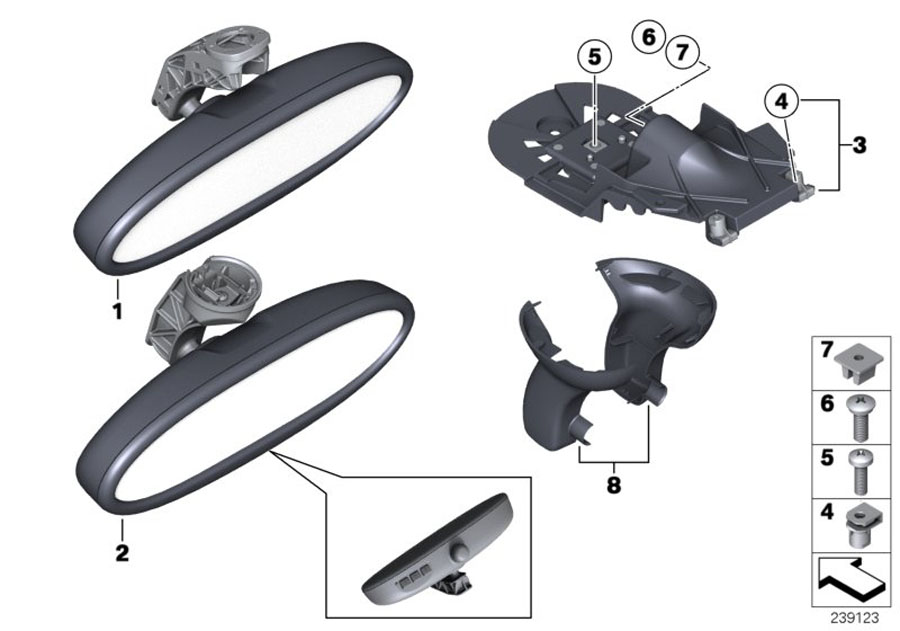 Diagram Inside mirror manually dippable for your MINI