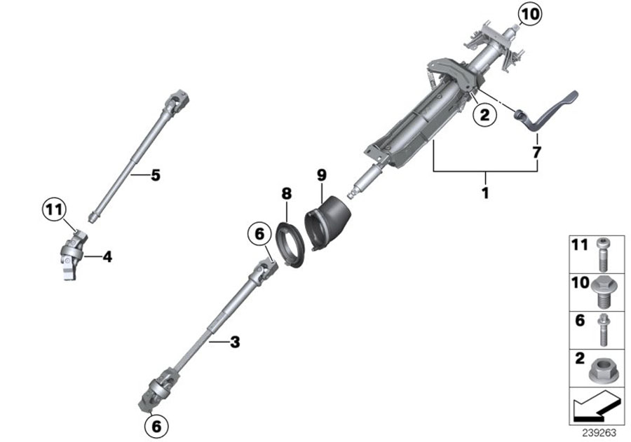 Diagram Steering column man.adjust./Mount. parts for your 2023 BMW X3  30eX 