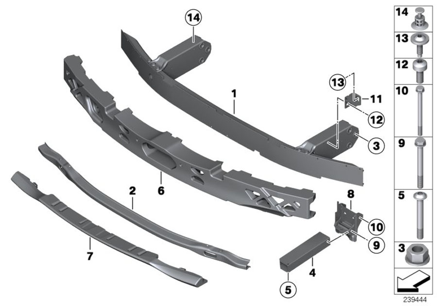 Diagram Carrier, front for your 2004 BMW 645Ci Convertible  