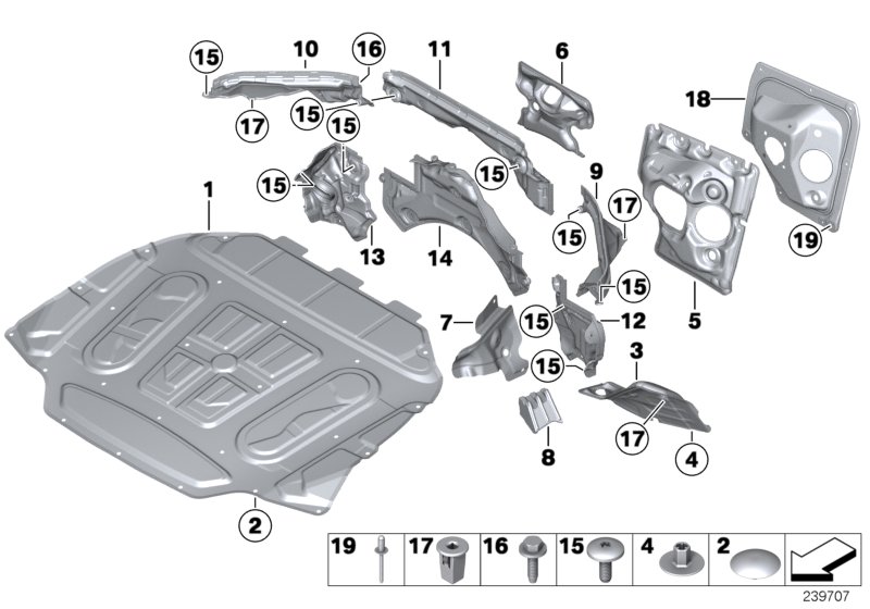 Diagram Noise insulation, front I for your BMW