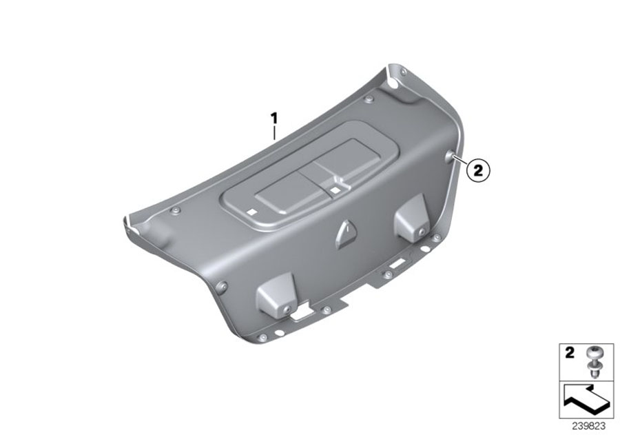 Diagram Trunk lid trim panel for your 1988 BMW M6   