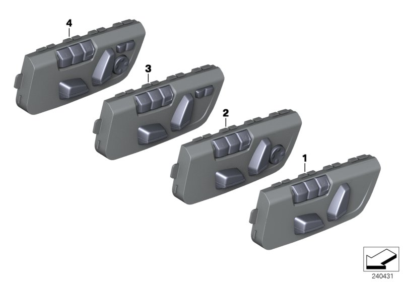 Diagram Switch for power seats, Memory, driver for your BMW