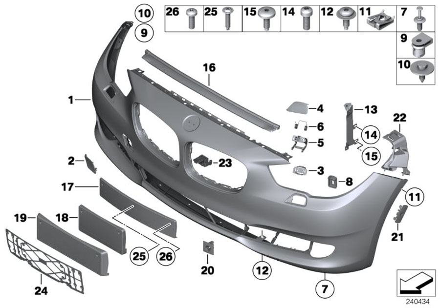 Diagram Trim cover, front for your BMW X2  