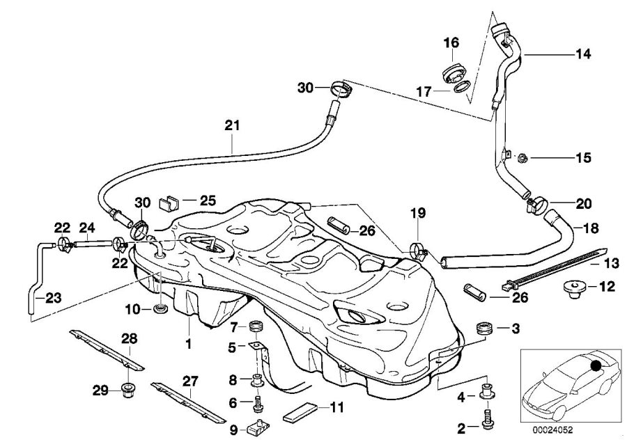 Diagram Metal fuel tank for your 1996 BMW
