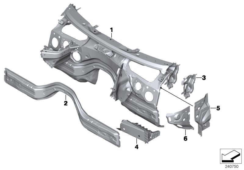 Diagram SPLASH WALL PARTS for your 2015 BMW M235iX   