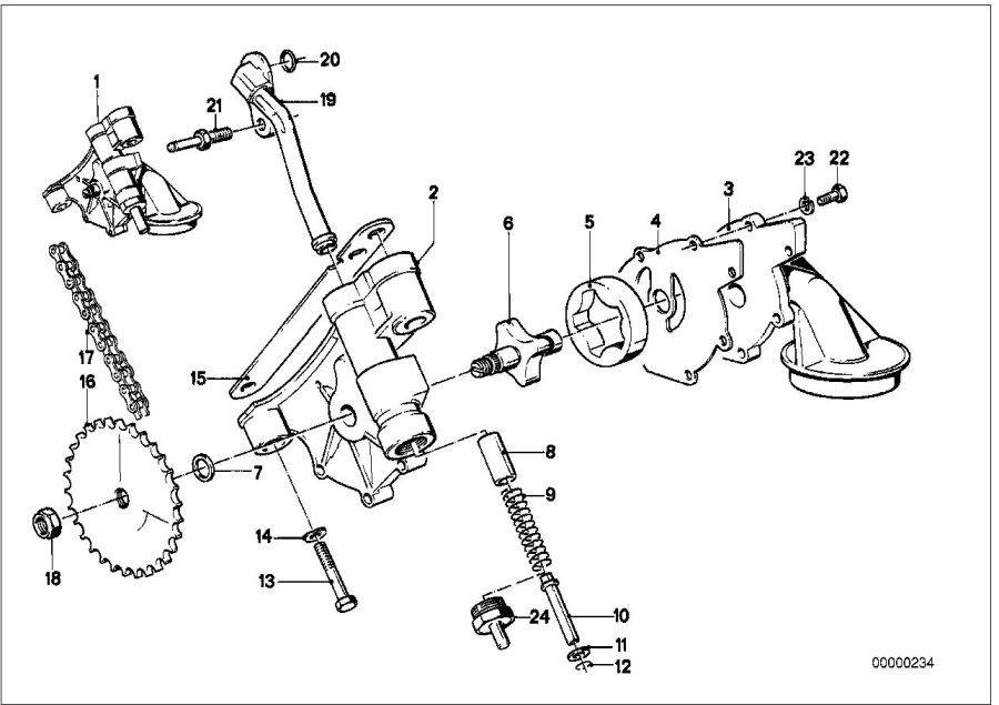 Diagram Lubrication SYSTEM/OIL pump with drive for your 2018 BMW X2 28iX  