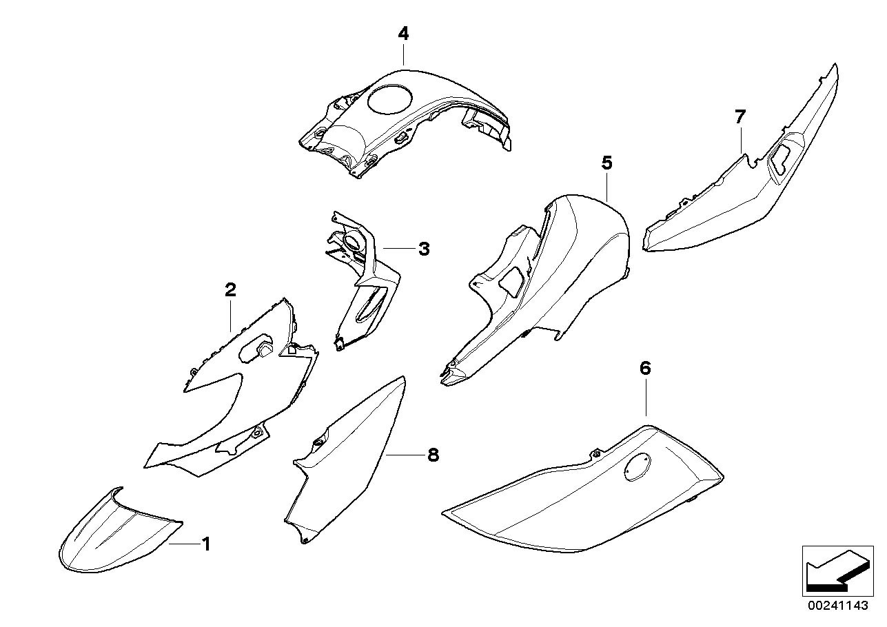 Diagram Painted parts WN38 light-grey metallic for your 2013 BMW K1600GT   