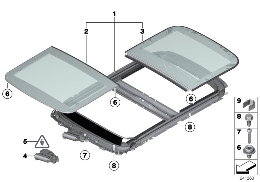 Diagram Electric panoramic roof for your MINI