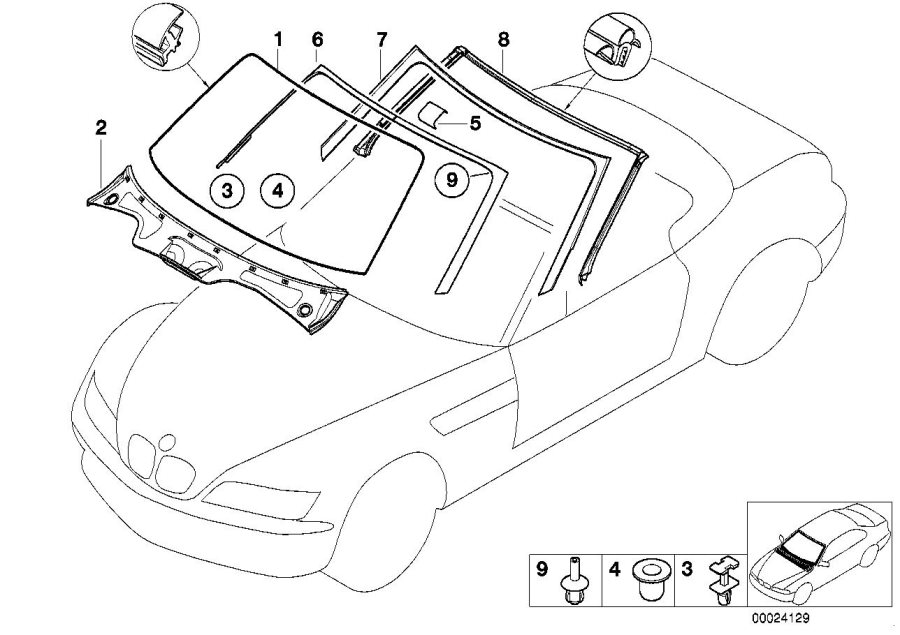 Diagram Window mounting parts for your 2023 BMW X3  30eX 