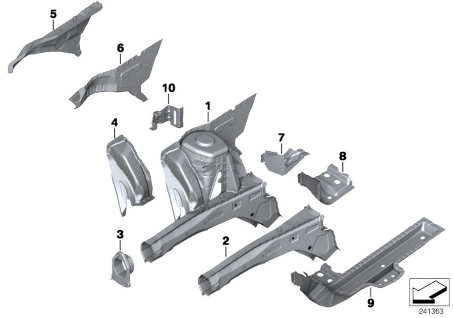 Diagram WHEELHOUSE/ENGINE SUPPORT for your MINI