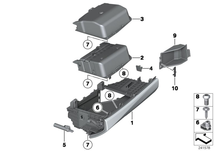 Diagram GLOVE BOX for your 2008 BMW M6   