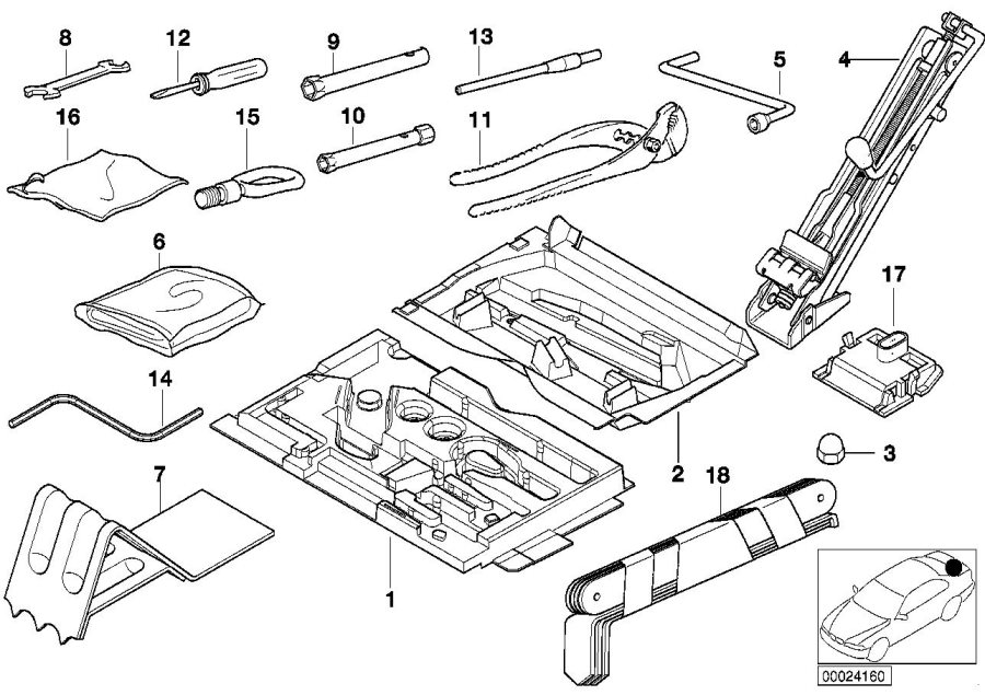 Diagram Car tool/Lifting jack for your 2006 BMW M6   