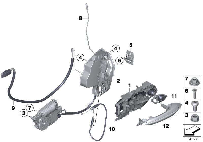Diagram Locking system, door, front for your 2014 BMW M3   