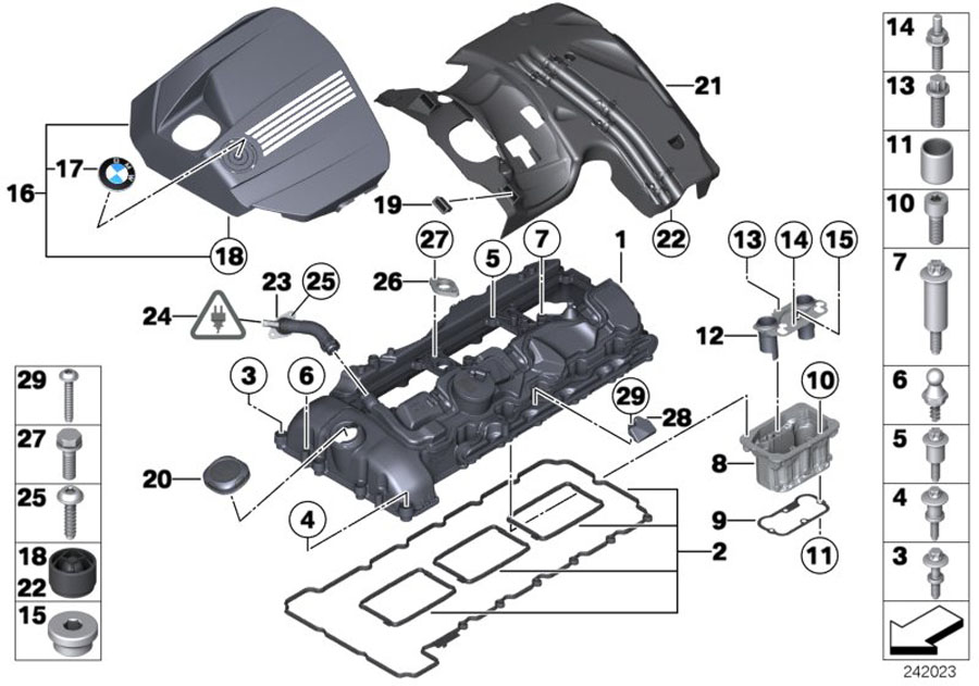 Diagram Cylinder head cover for your 2011 BMW Hybrid 7L   