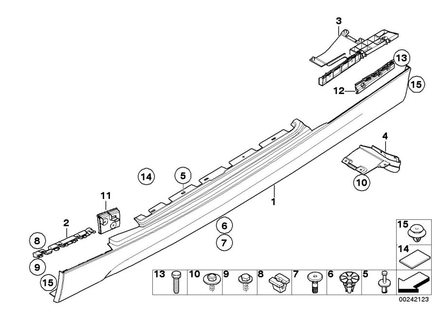 Le diagramme Cache bas de caisse / passage roue pour votre BMW