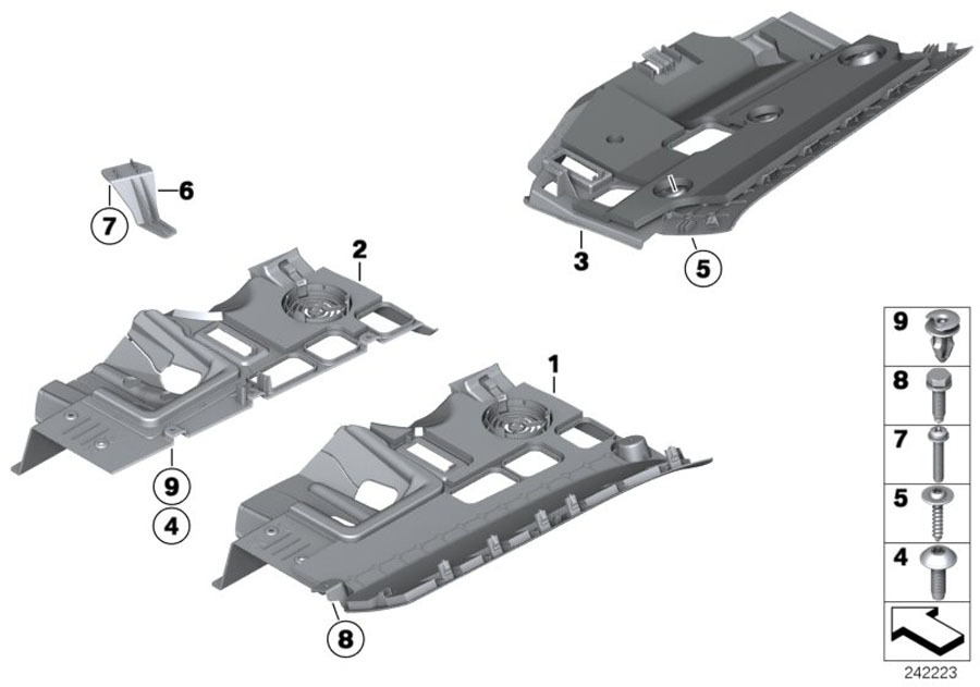 Diagram Mounting parts, I-panel, bottom for your BMW