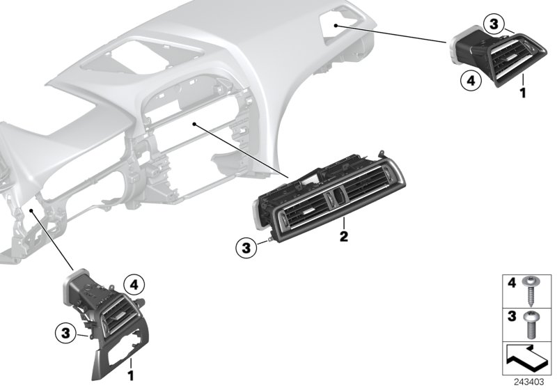 Diagram Fresh air grille for your 2015 BMW M235i   