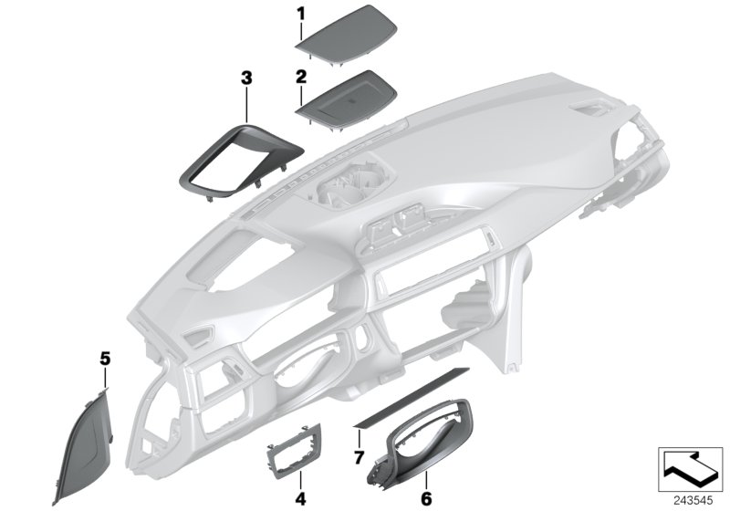 Diagram Mounting parts, I-panel, top for your BMW 650iX  