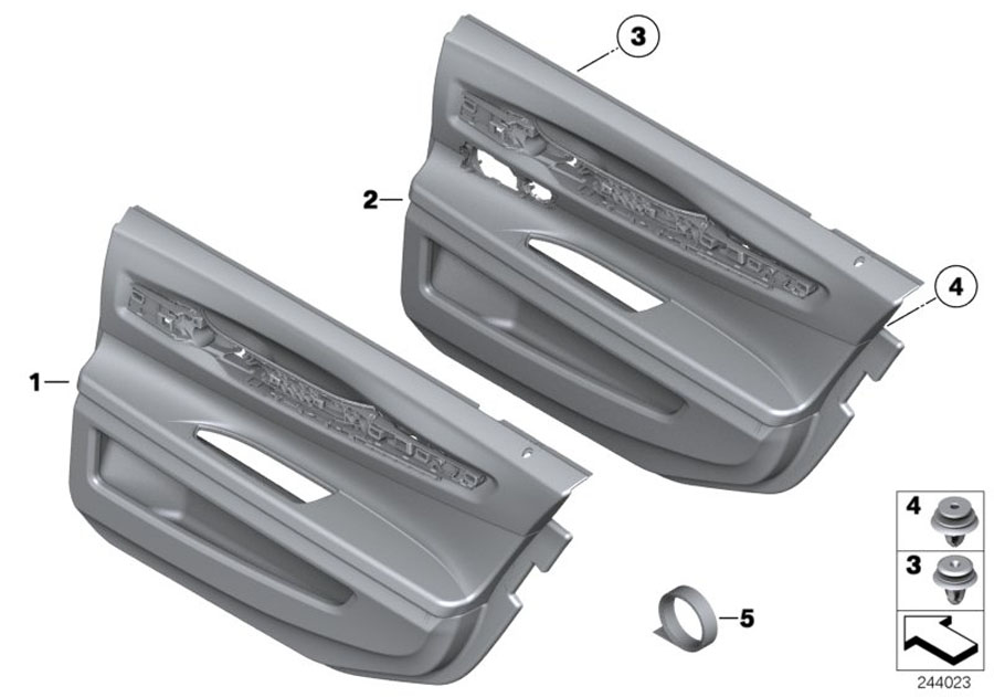 Diagram Door panel, long version, rear for your 2020 BMW 540iX   