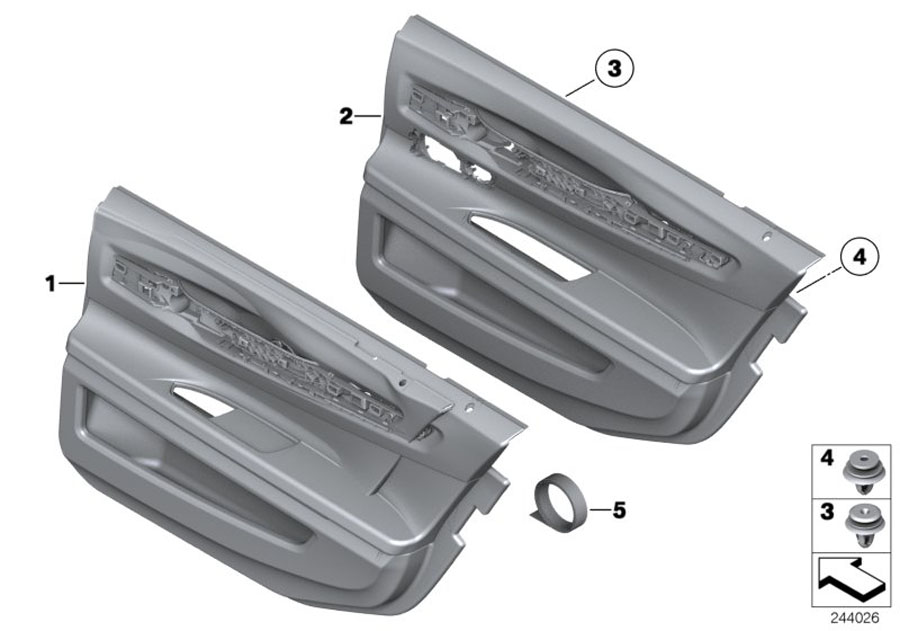 Diagram Door panel, long version, rear for your 2009 BMW M6   