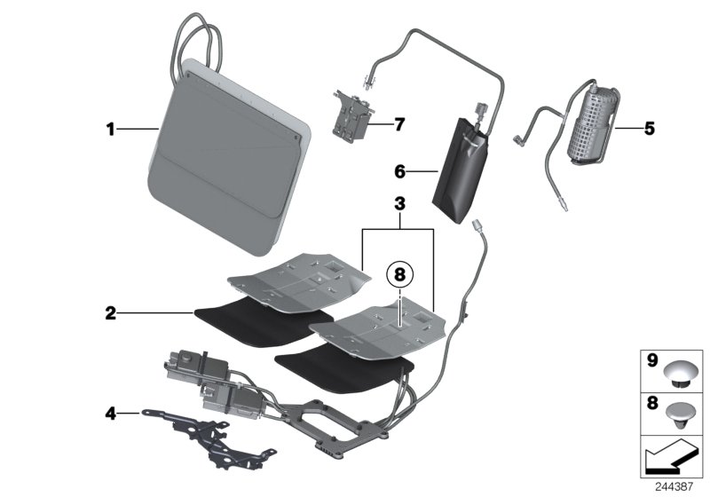 Diagram Seat, front, lumbar Active seat for your BMW