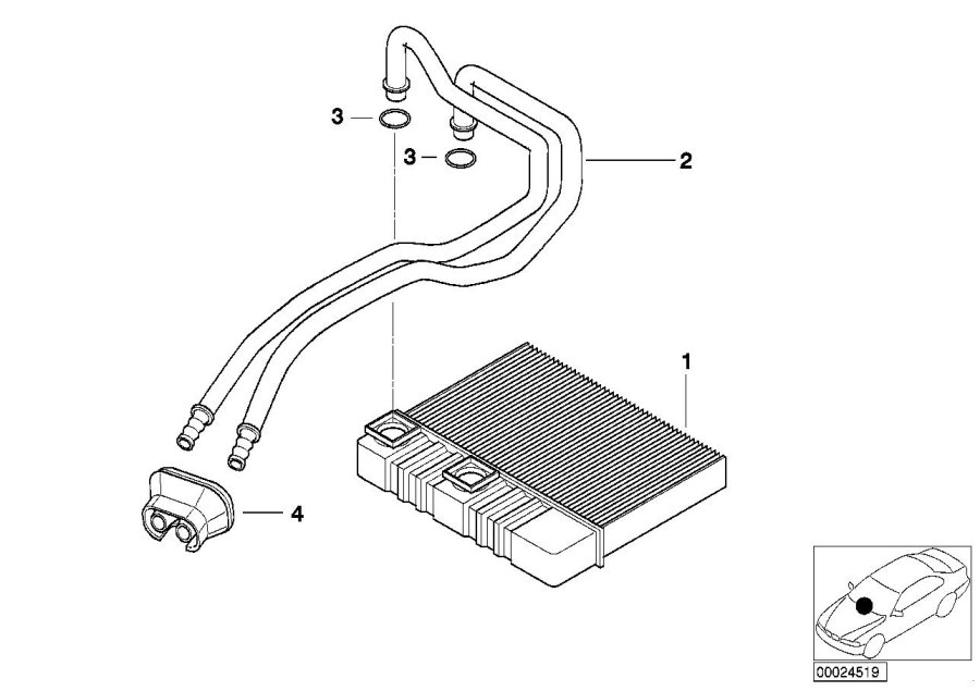 Diagram Heater radiator air conditioning for your 2004 BMW X5   