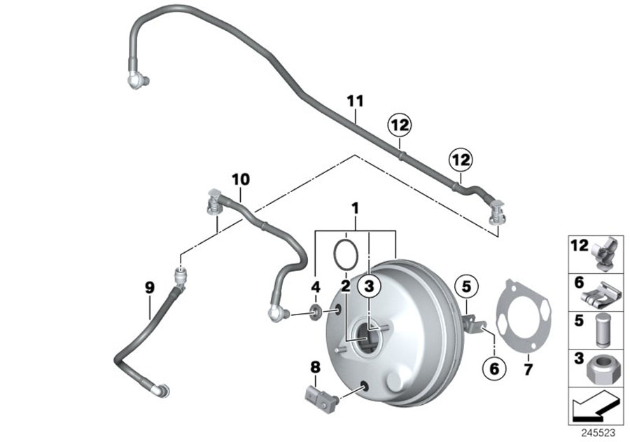 Diagram Power brake unit depression for your 2010 BMW 128i   