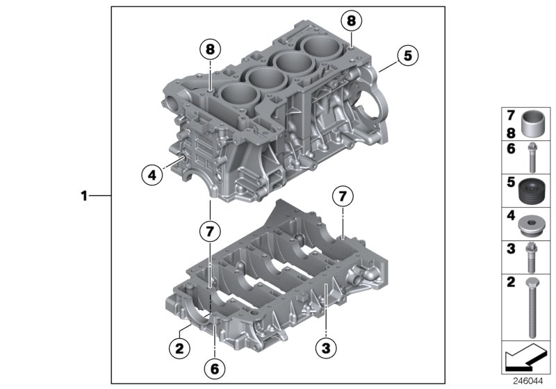 Diagram Engine block for your 2013 BMW