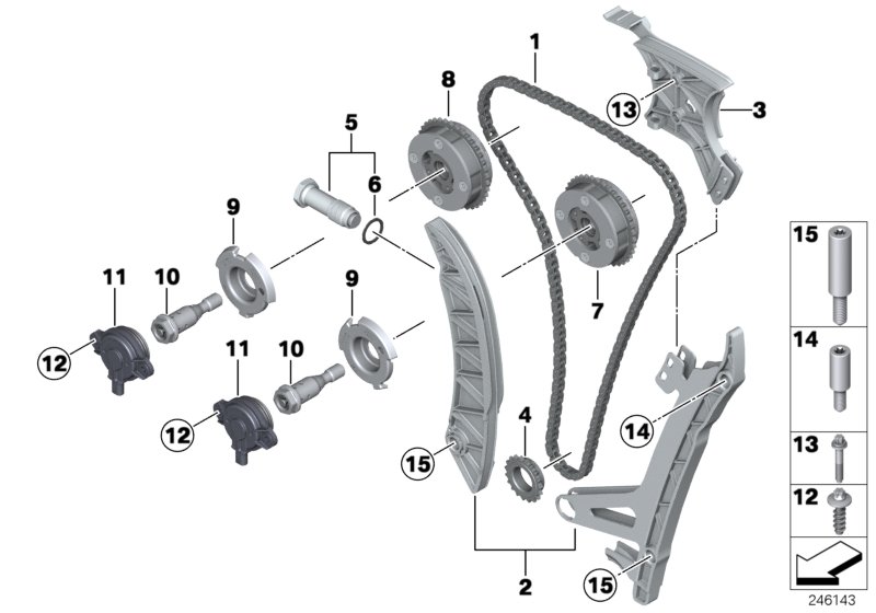 Diagram Timing and valve train-timing chain for your 2013 BMW M3   