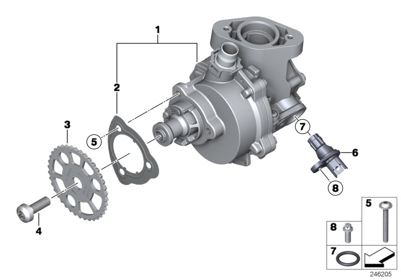 Diagram Vacuum pump with aux.consumer connection for your 2022 BMW X5   