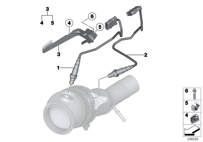 Diagram Lambda Probe Fixings for your 2016 BMW M6   