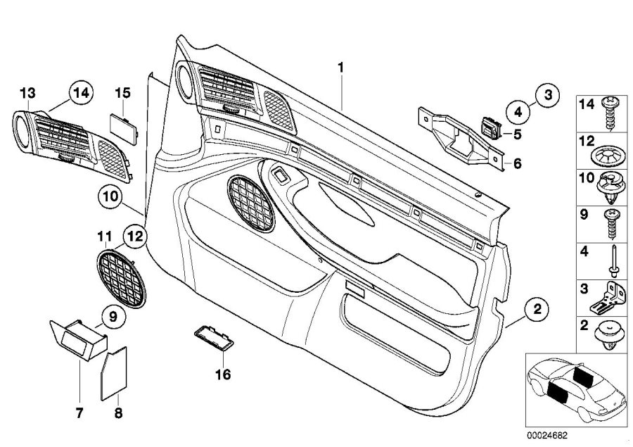 Diagram Door trim panel, front / side airbag for your 2015 BMW M6   