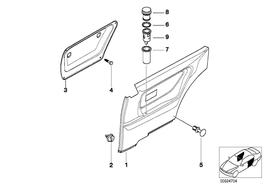 Diagram Lateral trim panel rear for your BMW