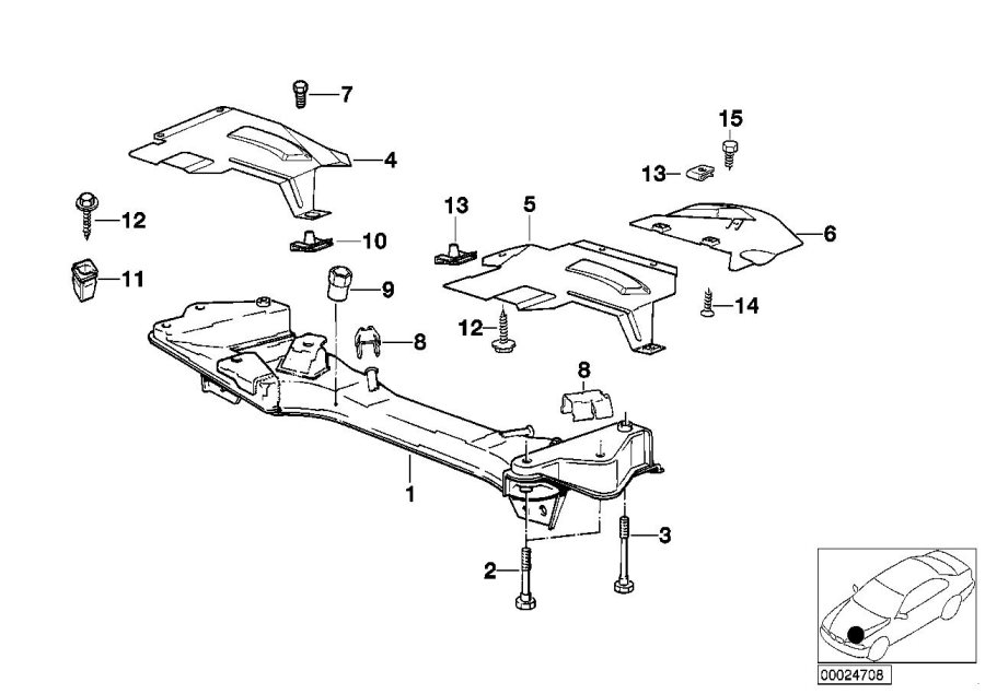 Diagram Front axle support for your 2009 BMW M6   