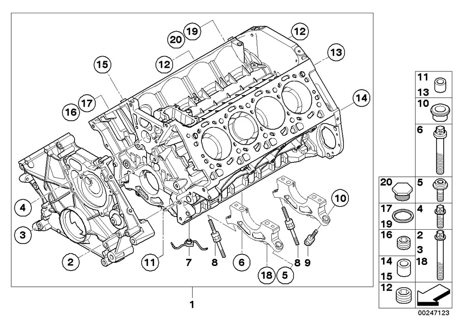 Diagram Engine Block for your 2012 BMW 335is   