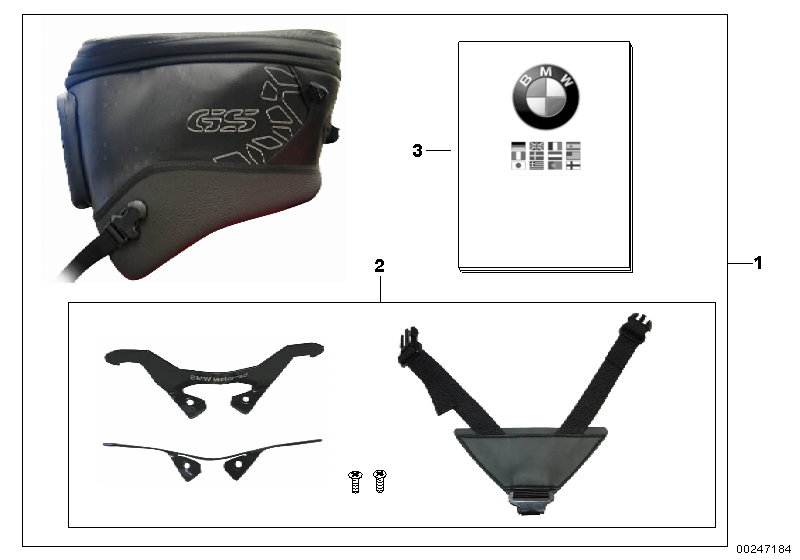 Diagram tank-top bag for your 2015 BMW G650GS   