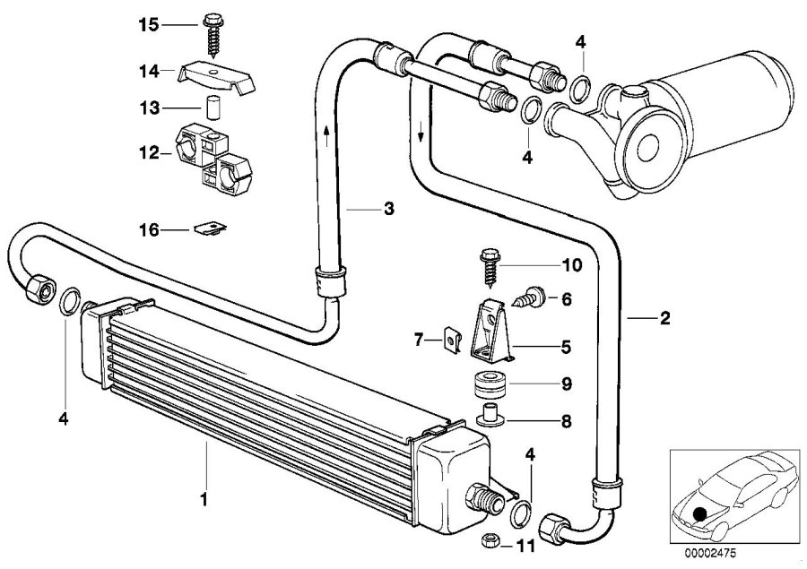 Diagram Engine oil cooling for your 2018 BMW M760iX   