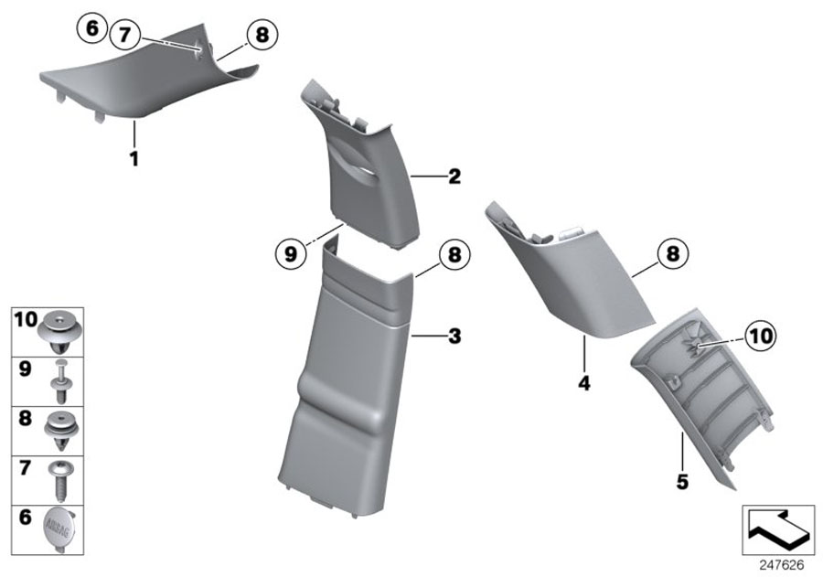 Diagram Trim panel A- / B- / C- / D-Column for your MINI