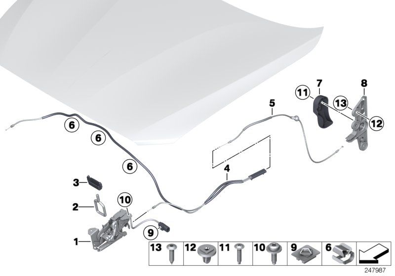Diagram Front hatch / locking system for your BMW M2  