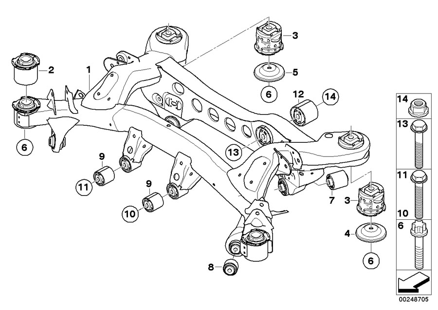 Diagram Rear axle carrier for your 2013 BMW