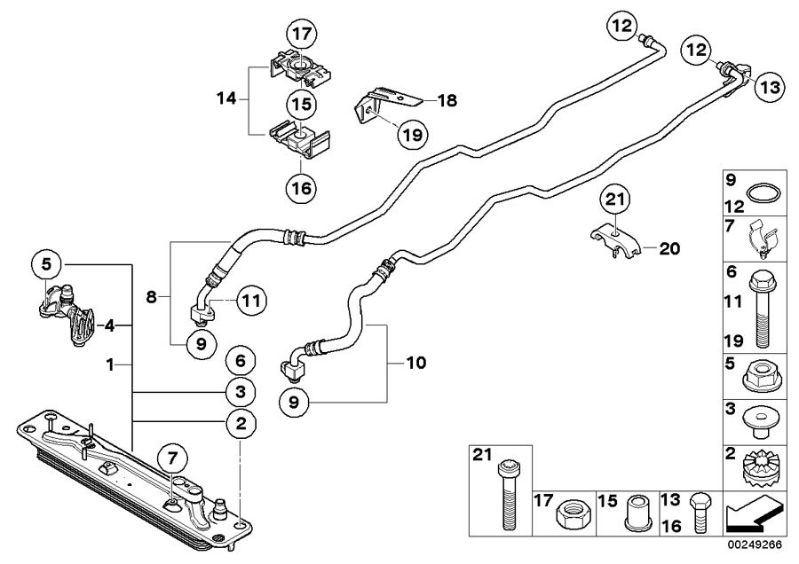Diagram Heat exch./transmission oil cooler line for your 2016 BMW 528iX   