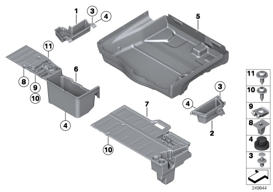 Diagram Trunk floor compartment for your BMW