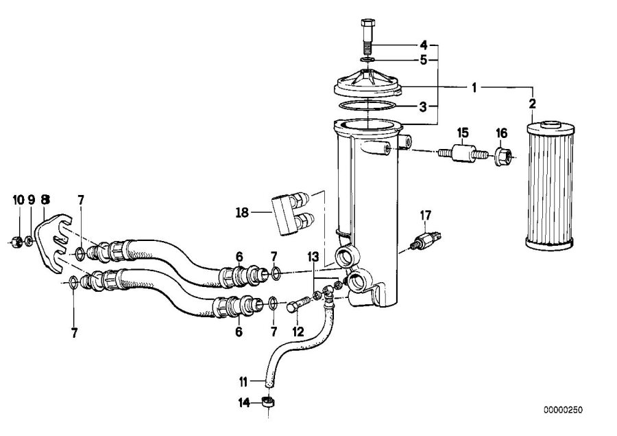 Diagram Lubrication system-oil filter for your BMW