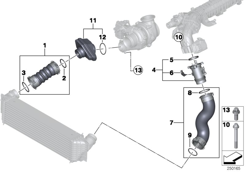 Diagram INTAKE MANIFOLD-SUPERCHARG.AIR DUCT/AGR for your BMW