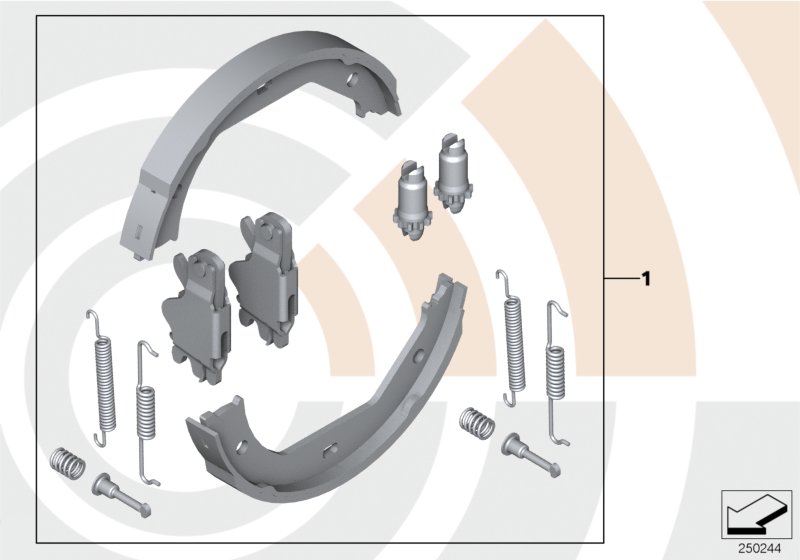 Diagram Reparatursatz Bremsbacken Value Parts for your 2009 BMW 750i   