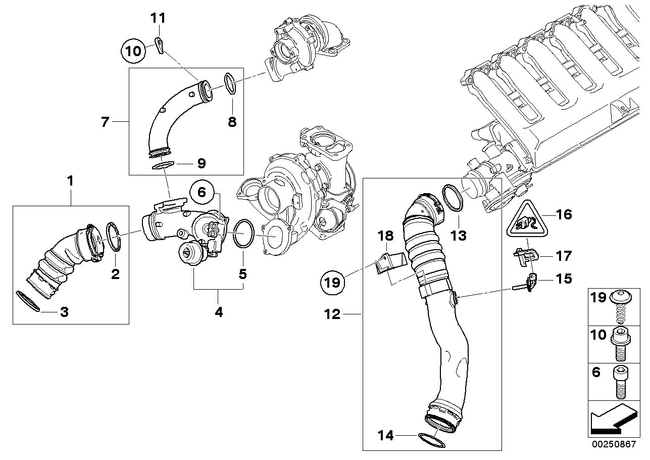 Diagram INTAKE MANIFOLD-SUPERCHARG.AIR DUCT/AGR for your 2013 BMW